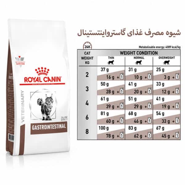 غذای خشک گربه رویال کنین مدل گاسترو اینتستینال وزن 2 کیلوگرم - Image 2