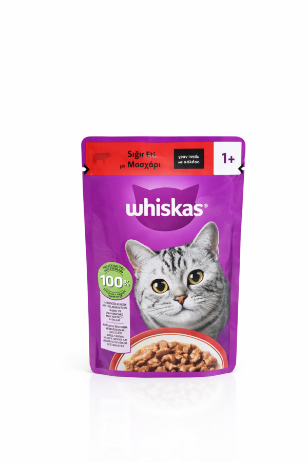 پوچ گربه ویسکاس طعم گوشت گوساله در سس Whiskas Beef gravy